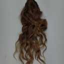 Long Brown Balayage Blonde Wigs for Women 26inch Wavy Curly Wig Natural Looking Middle Part Synthetic Heat Resistant Hair Replacement Wigs for Daily