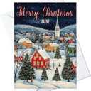 Maine Christmas Scenery Greeting Cards - Cards with Envelopes - (Set of 10) Large 5.8 x 8.3 inch Folded Card Blank Note Cards Holiday Xmas 8 (Maine, Pack of 10)