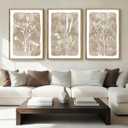 ANHUIB Beige Neutral Floral Canvas Wall Art 16x24 Inch Framed Beige Brown Botanital Wall Decor Large Rustic Farmhouse Wildflower Artwork Vintage Plant Art Prints Set of 3 for Living Room Bedroom Office