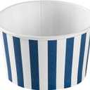 Coppetta 5 Ounce Dessert Cups, 50 Disposable Ice Cream Cups - Lids Sold Separately, Sturdy, Blue And White Paper FroYo Bowls, Striped, For Hot And Cold Foods, Perfect For Gelato - Restaurantware