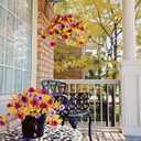 Artificial Fall Flowers Fake Petunias Plants for Outdoor Decoration, 2 Pcs Silk Faux Flowers UV Resistant No Fade Plants for Garden Balcony Yard Porch Realistic Indoor Decor (Burgundy Purple)