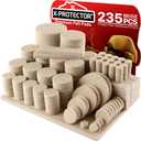 Felt Furniture Pads X-PROTECTOR 235 PCS Premium Furniture Pads - Felt Pads Furniture Feet Best Wood Floor Protectors - Protect Your Hardwood & Laminate Flooring! (235 PCS Beige, Round & Square)