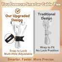 2 x 24-Pack Reusable Silicone Cable Ties  Fish Shape, 8 Bright Colors, 4.7 Adjustable Cord Organizers for Home, Office, Travel, Tech & Electronics Cable Management