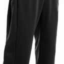 Men's Baggy Sweatpants Wide Leg Lounge Sweat Pants with Pockets (Large, Black)