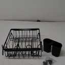 iSPECLE in Sink Dish Drying Rack - Capacity Expandable Over Sink Dish Rack with Cup Holder, Dish Drainer for Kitchen Counter with Utensil Holder Large Capacity, Fit 12.4"-18.7" Sink, Black (Medium)