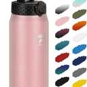 Fanhaw 24 oz Insulated Stainless Steel Water Bottle with Straw Lid, Leakproof & Anti-Dust Sports Bottle for Kids, Women & Men (Pink)