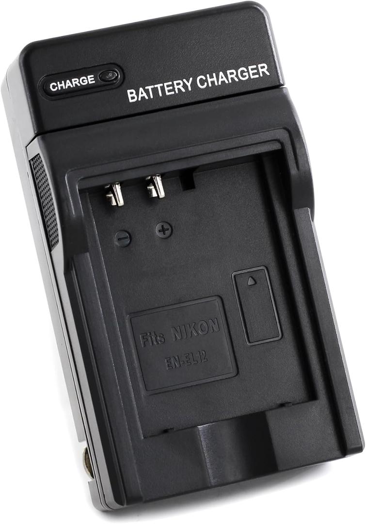 EN-EL12 Wall Charger for Nikon Coolpix AW130, AW100, AW120, AW110, S6200, S6300, S8100, S8200, S9100, S9300, S9500, S9900 and More with Foldable Plug
