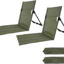 2 Pack Outdoor Camping Backrests,Lightweight Foldable Chaira,Park Leisure backrest,Beach Portable Single Lazy Chair,Aluminum Lazy Backrest for for Lawn Outdoor Movie and Travel (Army Green)