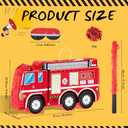 Fire Truck Piata with Hanging Loop Blindfold Bat and Confetti Filler for Kids Boys Firefighter Firetruck Theme Birthday Party Decorations Supplies, 16.14 x 8.9 x 3.15 Inches