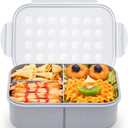 MISS BIG Bento Box,Bento Box Adult,Lunch Box,Leak Proof Lunch Containers,No BPAs and No Chemical Dyes Bento Lunch Box,Dishwasher and Microwave Safe Lunch Containers for Adults(1900ml Gray)