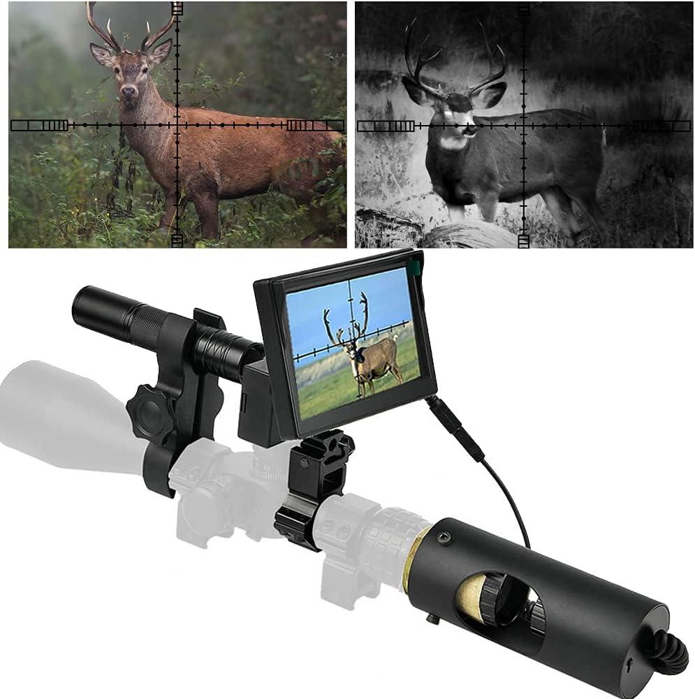 BESTSIGHT DIY Night Vision Scope,Quick Installation Barrle,5" Display Screen with 5w 850nm IR(Infrared Illuminator),View 218YARD/200m in Night,for 38-44mm Eyepiece Scope (Rifle Scope)