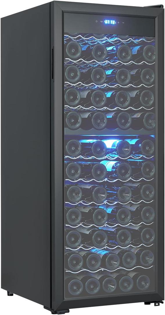 Acekool 80 Bottle Wine Cooler Refrigerator, Dual Zone Wine Fridge Freestanding with Stainless Steel and Professional Compressor, Fast Cooling Low Noise, for Red White Wine, Champagne, Beer