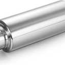 A-KARCK 2.5" Inlet Exhaust Resonator, 2.5" Inlet 2.5" Outlet 13.8" Overall Length Muffler Resonator Stainless Steel Polished