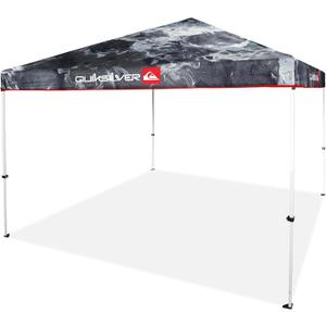 QUIKSILVER 10x10 Pop Up Canopy – UPF 50+ Outdoor Beach Tent with One-Push Setup – Portable Shade Shelter for Beach, Tailgate, Festivals, Camping – Water-Resistant Folding Gazebo with Wheeled Bag