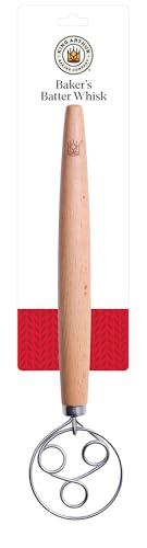 King Arthur Baking Company Baker’s Batter Whisk, Triple-Loop, 18/8 Stainless Steel, For Gently Mixing Batters, Quick Breads, And Muffin Mixes