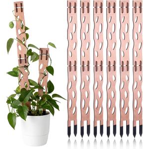 6 Set Extendable Wood Plant Trellis Kit Plant Trellis for Indoor Climbing Houseplants Modular Plants Support Stake with 6 Bases and 6 Extension Parts for Potted Plants Moss Pole Alternative