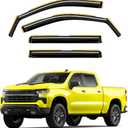 in-Channel Window Rain Guards Fit for Truck Chevy Silverado/GMC Sierra 1500 2019-2025 Crew Cab Extra Durable Window Deflectors Vent Visors Shades Exterior Car Accessories Visors Rain Guards