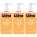 Neutrogena Oil-Free Acne Wash, Acne Fighting Facial Cleanser with Salicylic Acid Medicine, Acne Treatment for Face, Non-Comedogenic, Residue-Free, 9.1 fl oz Pump Bottles, 3 Pack