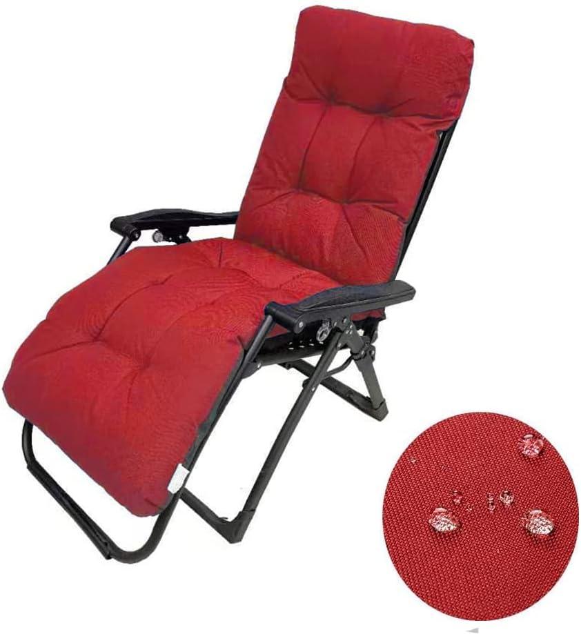 Waterproof Patio Lounge Chair Cushion, 65inch Long Bench Cushion for Outdoor Furniture, Outdoor Padded Recliner Chair Cushion Non-Slip Back Elastic Sleeve (Red)