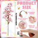 Suncalla 105 Pcs Easter Centerpieces for Tables Pink Cherry Blossoms Decorations Bulk with 5 Artificial Cherry 100 Pastel Multicolor Eggs Vase Filler Easter Table Decors for Spring Home Decor