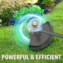 Cordless Weed Wacker 20V, 22.0Ah Battery Powered String Trimmer with Charger, 10-Inch Electric Grass Trimmer Edger for Yard and Garden, Green