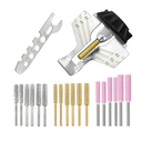 KEWAYO 20Pcs Chainsaw Sharpening Attachment Kit - Chain Saw Blade Teeth Sharpener Set with Angle Guide and Diamond Burr Grinding Stone Files, Drill Power Tool Accessories