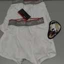 Youper Youth Brief w/Soft Athletic Cup, Boys Underwear w/Baseball Cup (2-Pack) (White, Medium)