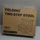 2 Step Folding Stool Non Slip 250 lb Capacity Foldable Step Stool 8 and 17 Inch Dual Height Portable Foot Stool for Kitchen Bathroom Black