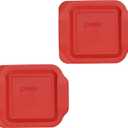 Pyrex 222-PC 2qt Red Food Storage Replacement Lid (2-Pack) - Made in USA