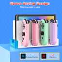 Switch Controller Charger Dock for Nintendo Switch 1/OLED for 4 Joy-Cons | Fast Charging Station for 4 Joycons, Stand for Nintendo Switch Dock Accessories, with LED Indicator & Extra USB 2.0 Port