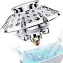 Universal Tub Stopper Bathtub Drain Plug, Pop Up Tub Drain Hair Catcher, Drain Cover with Strainer, for 1-3/8 to 2in Bath Drain Hole