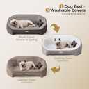 Orthopedic Dog Bed, Medium, 5.9" One-Piece Memory Foam, 3 Covers | Removable washable covers for summer & winter, Extra thick one-piece memory foam, Never sag pet sofa couch, Includes dog toy