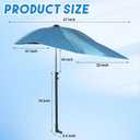 Sunshade Canopy for Mobility Scooters, Adjustable Height Sun & Rain Protection Umbrella, Foldable Scooter Canopy Works with Scooters/Power Chairs Equipped 1" x 1" Hitch Receiver