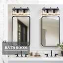 3-Light Black Bathroom Light Fixture Modern Vanity Lights Over Mirror Vintage Wall Sconce Lighting for Bathroom, Bedroom, Living Room, Hallway E26 Base with Crystal Bathroom Vanity Light