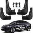 Mud Flaps for Tesla Model Y Juniper Accessories (2025-2026) - Exact Fit No Drill Military-Grade Rugged Durability Mudflaps, Anti-Scratch Low Drag Paint Protection Mud Guards Model Y Juniper Upgraded