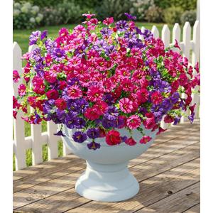 Artificial Flowers Fake Plants for Outdoors Decoration, 12 Bundles Silk Morning Glory with Eucalyptus Realistic UV Resistant Faux Flowers for Outside Planter Porch Yard Patio Garden Home Indoor, Mix