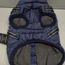 Dog Winter Coat,Warm Jacket Paded Fleece Pet Vest with Built in Harness,Windproof Reflective Cozy Adjustable Snow Pet Coat Clothes with Zipper for Small Medium Dogs (Navy Blue)