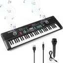61 keys keyboard piano, Electronic Digital Piano with Built-In Speaker Microphone, Portable Keyboard Gift Teaching for Beginners, electric piano for kids