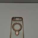 Compatible with iPhone 17 Air Case with Invisible Magnetic Ring Stand [Compatible with Mag-Safe] [Full Camera Lens Protector] Plating Clear Phone Case for iPhone 17 Air 6.5", Desert Gold