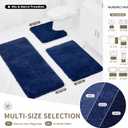 Bathroom Rugs Non Slip Washable, Ultra Thick Soft Microfiber Absorbent Bath Mats, High Density Foam Latex Non Slip Backing Bath Rugs, Fluffy Floor Carpet for Tub&Shower 24x17, Navy