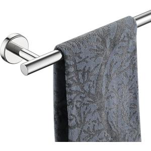 JQK Towel Bar Polished Steel, 19 Inch 304 Stainless Steel Thicken 0.8mm Towel Rack Chrome Bathroom, Towel Holder Wall Mount, Useable Length 16 Inch TB110L16-CH