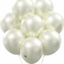 AFTERLOON Biodegradable Mini Balloons 50 pcs Pearlized White 5 Inch Pearl Color, Pearlescent Thickened Extra Strong Latex Helium Float, Baby Shower Gender Reveal Wedding Birthday Party Decorations (Pack of 50)