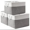 Linen Fabric Storage Bin for Shelves - Clothes Basket Organizer for Closet, Nursery Toy Storage, Decorative Large Closet Organizer Bins