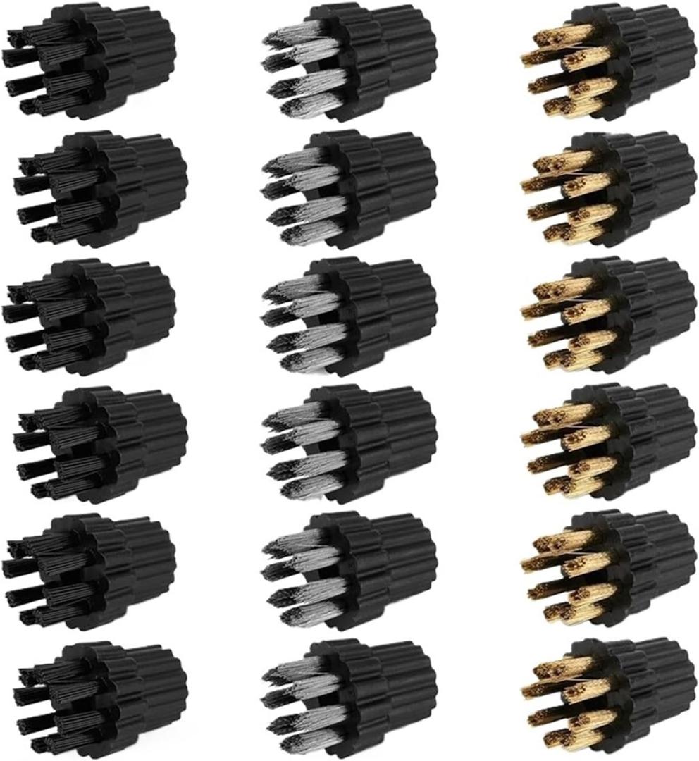 9 PCS Steam Cleaner Brush Heads， Compatible for A02V-M8 Attachments, Steamer Accessories Replacement Parts