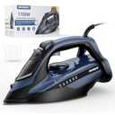 IRONDAY Steam Iron for Clothes 20s Fast Heating, 1700W Iron with 15.21oz Large Water Tank, 3-Way Auto shutoff, Burst Steam, Spray Mist, Anti-Drip, Self-Cleaning, Vertical Ironing for Home, Blue