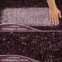 Yimobra Large Bathroom Rug Non Slip 36x24 Inch, Extra Thick Soft Absorbent Chenille Bath Mat, Machine Washable Bath Rugs for Bathroom Floor, Tub and Shower, Home Decor Accessories, Purple Grey