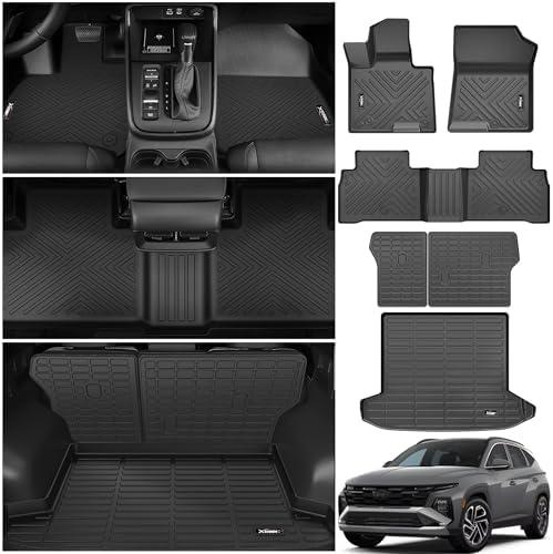 Floor Mats for 2022-2025 Hyundai Tucson Trunk Mat with Backrest Mat All Weather TPE Rubber Cargo Liner Back Seat Cover for 2022 2023 2024 Hyundai Tucson Accessories