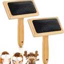 Tessco for you 2 Pcs Wool Carders, Hand Carders for Wool Needle Felting Brush Needle Felting Carding Brushes Tools for Craft Felt Project(Black, Small, Classic Style)