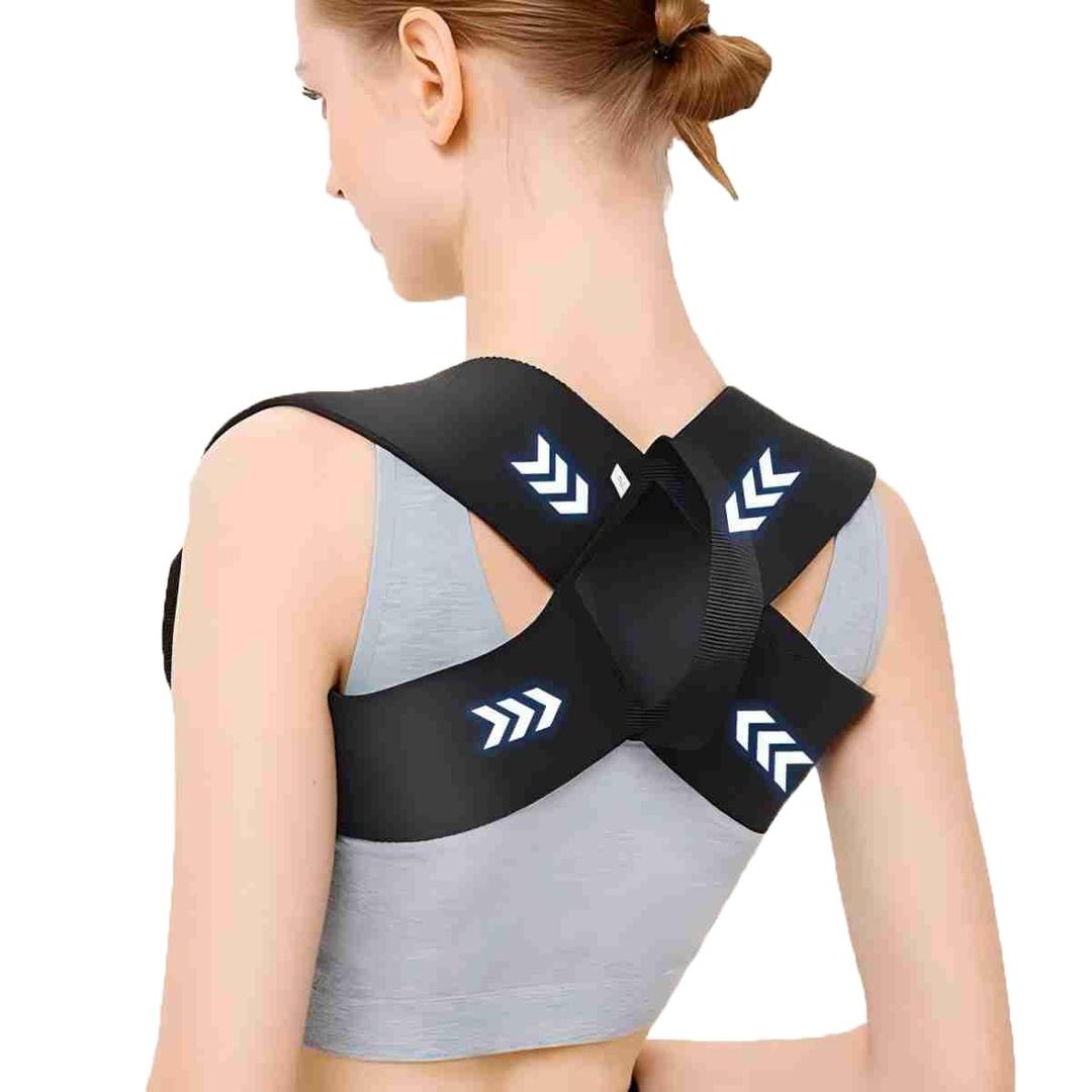 Back Posture Corrector for Women & Men, Kyphosis Relief, Spine Support Brace, Upper Back & Shoulder Alignment, Comfortable & Breathable, Easy to Use (Large, Black)