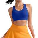 RUNNING GIRL Sports Bras for Women,Padded Strappy Sports Bras Criss-Cross Back Medium Support Sports Bras with Removable Cups (Blue, S)